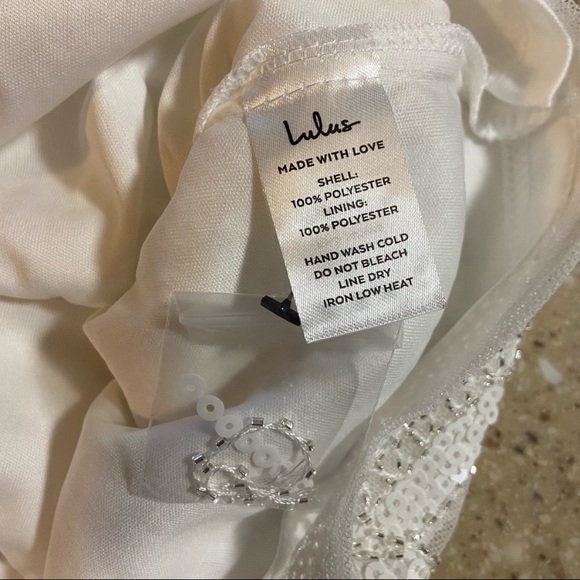 NWOT Lulus Spread Your Shine White Sequin Embroidered Bodycon Dress - Picture 14 of 16